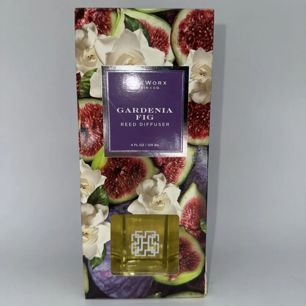 NEW Homeworx Slatkin And Co. Gardenia Fig‎ Reed Diffuser Home Fragrance Candle